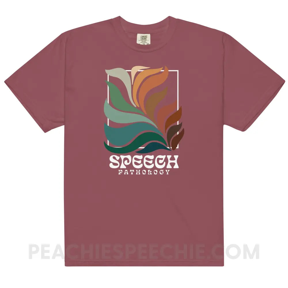 Colorful Bloom Speech Pathology Comfort Colors Tee - Brick / S - peachiespeechie.com