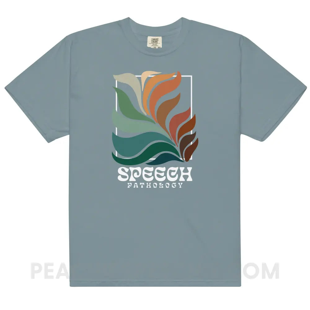 Colorful Bloom Speech Pathology Comfort Colors Tee - Ice Blue / S - peachiespeechie.com