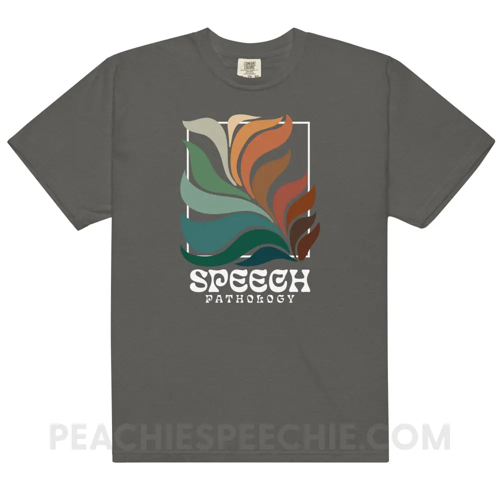 Colorful Bloom Speech Pathology Comfort Colors Tee - Pepper / S - peachiespeechie.com
