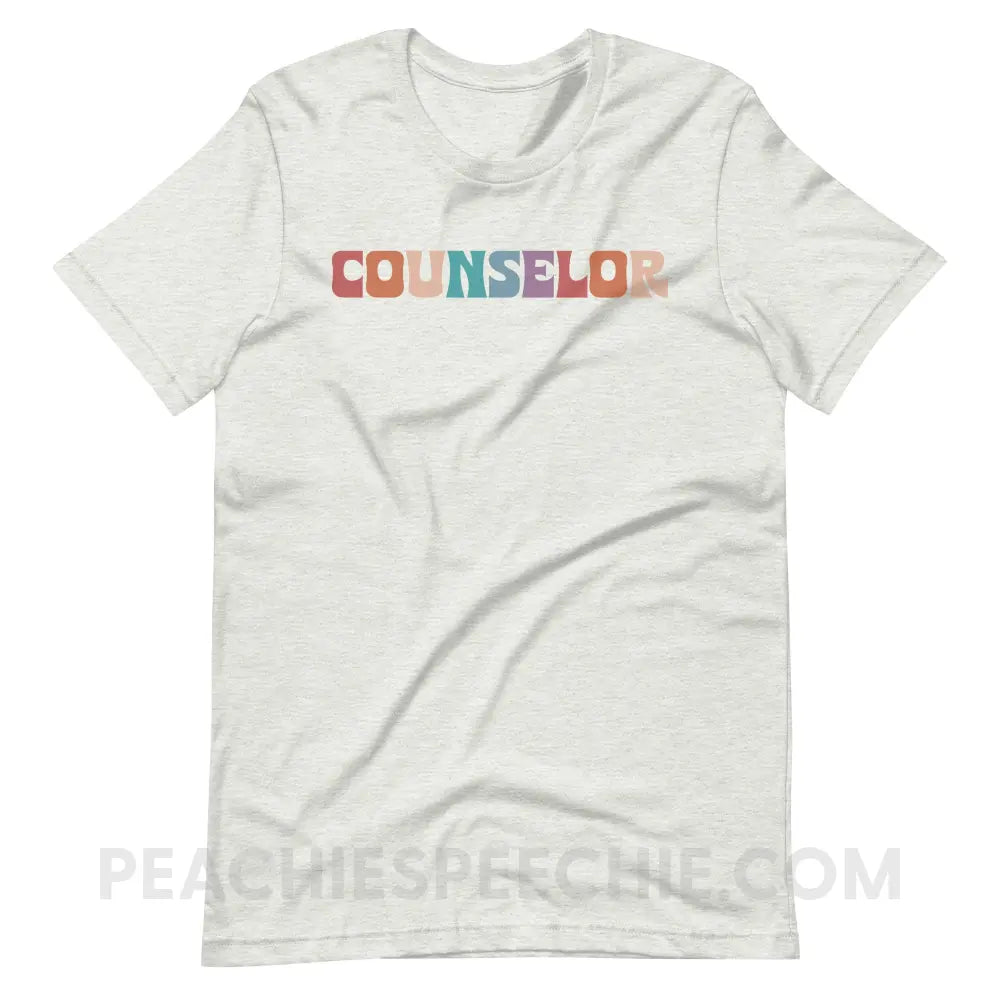 Colorful Counselor Premium Soft Tee - Ash / S - T-Shirt peachiespeechie.com