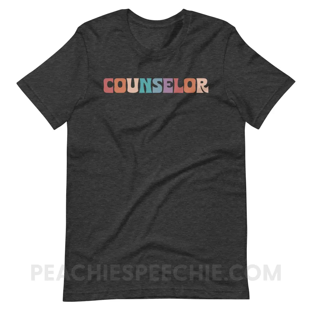 Colorful Counselor Premium Soft Tee - Dark Grey Heather / S - T-Shirt peachiespeechie.com