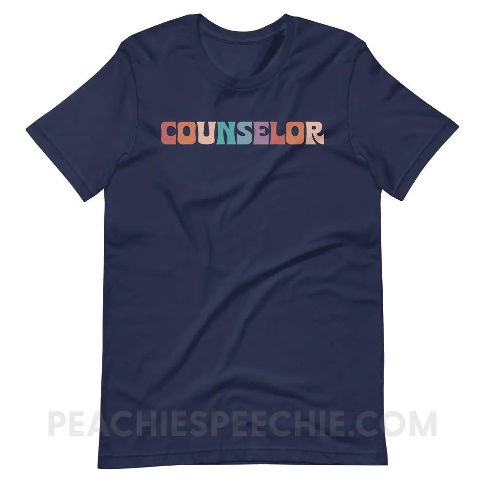 Colorful Counselor Premium Soft Tee - Navy / S - T-Shirt peachiespeechie.com