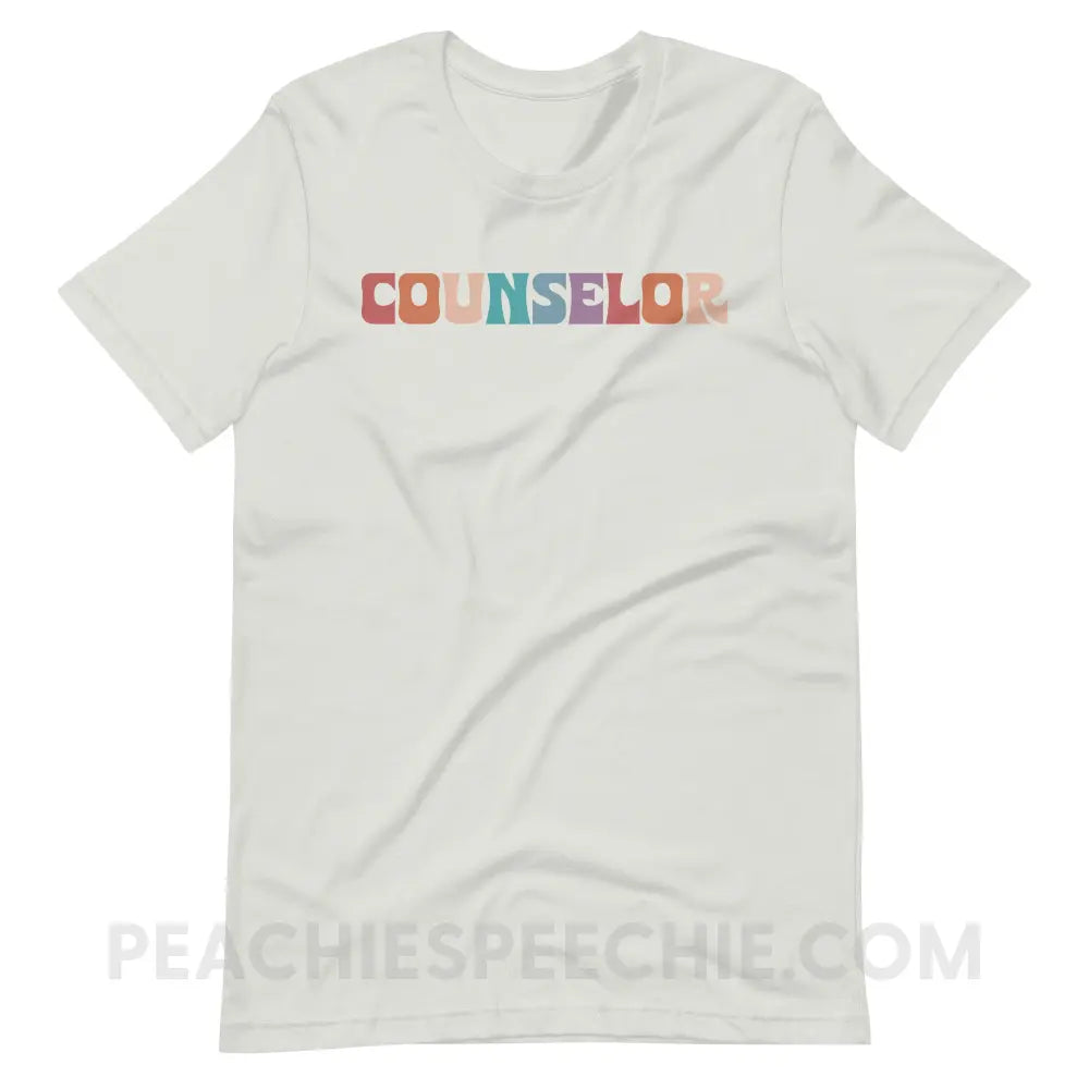 Colorful Counselor Premium Soft Tee - Silver / S - T-Shirt peachiespeechie.com