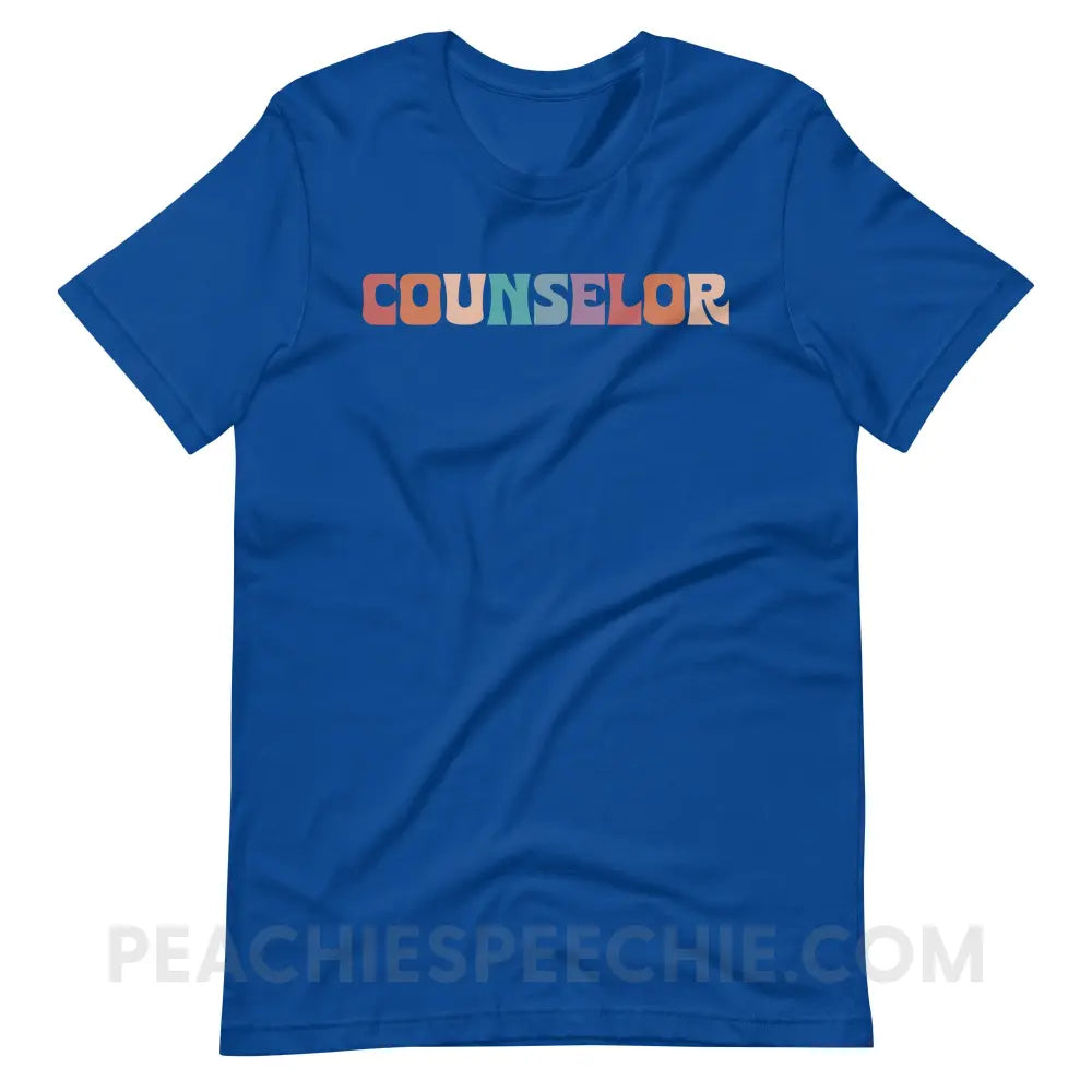 Colorful Counselor Premium Soft Tee - True Royal / S - T-Shirt peachiespeechie.com