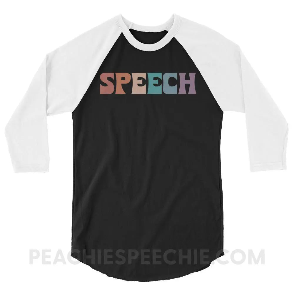 Colorful Speech Baseball Tee - Black/White / XS - T-Shirts & Tops peachiespeechie.com