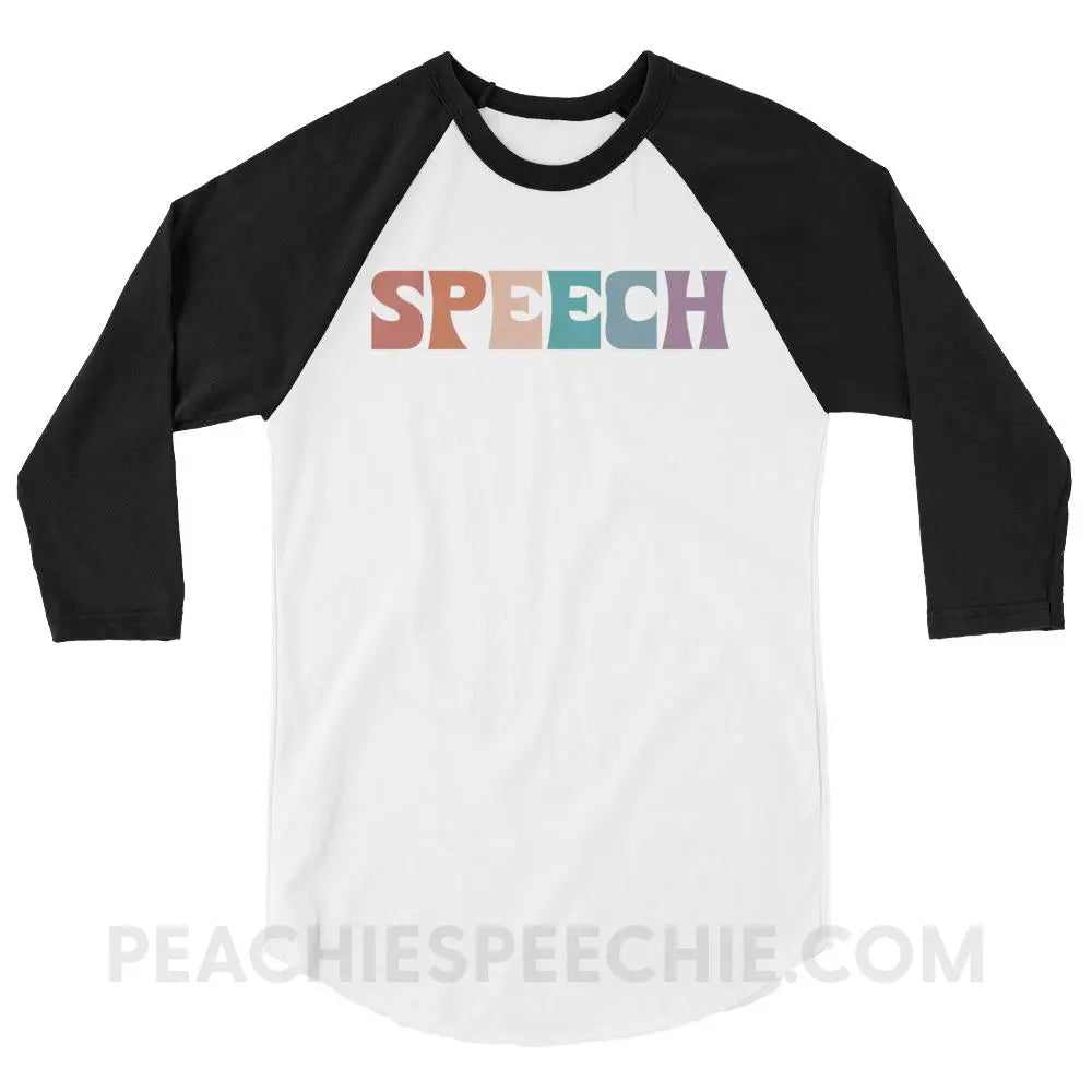 Colorful Speech Baseball Tee - White/Black / XS - T-Shirts & Tops peachiespeechie.com