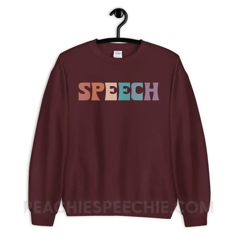 Colorful Speech Classic Sweatshirt - Maroon / S - Hoodies & Sweatshirts peachiespeechie.com