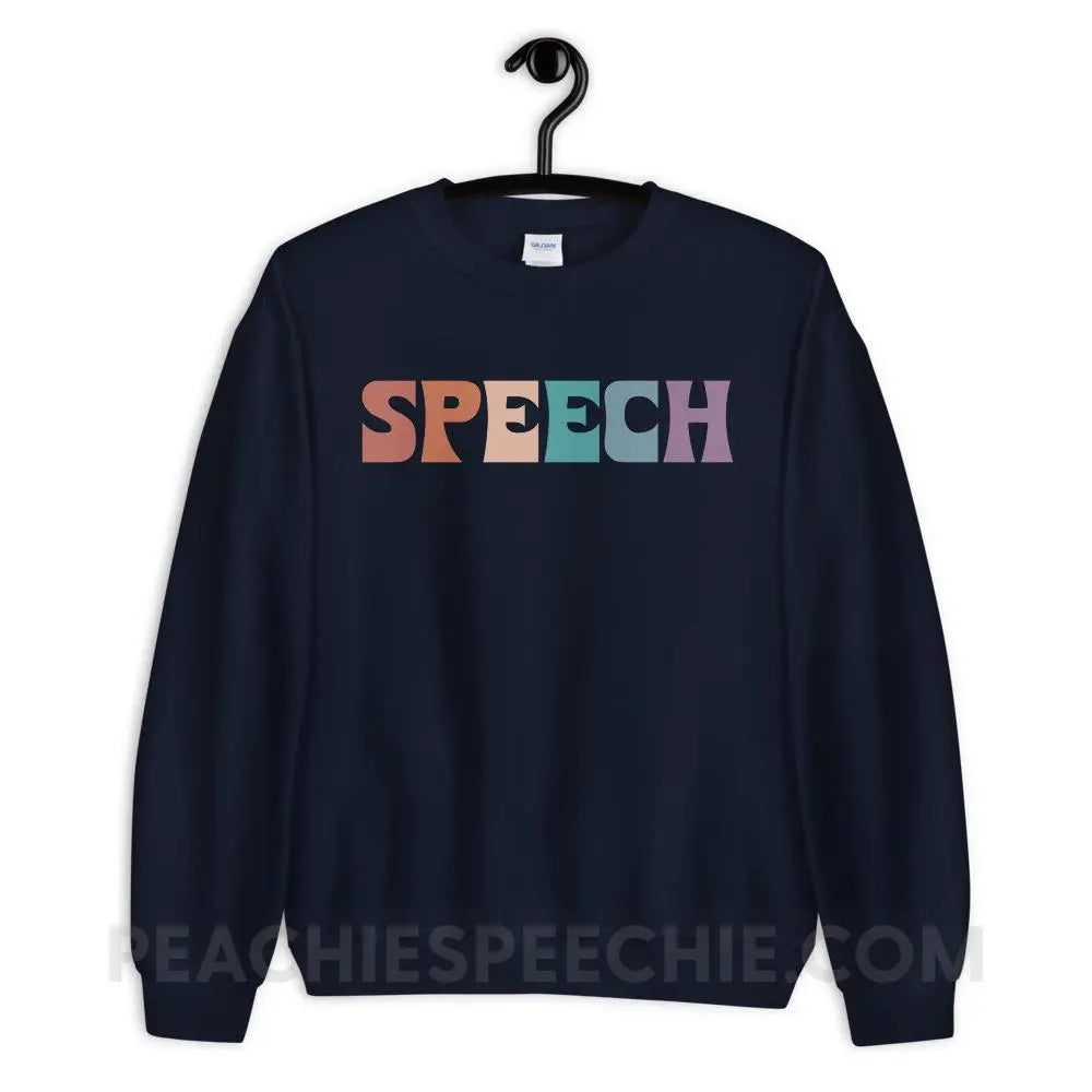 Colorful Speech Classic Sweatshirt - Navy / S - Hoodies & Sweatshirts peachiespeechie.com