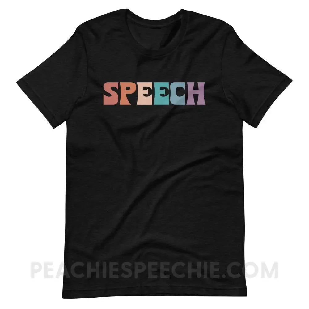 Colorful Speech Premium Soft Tee - Black Heather / XS - T-Shirts & Tops peachiespeechie.com