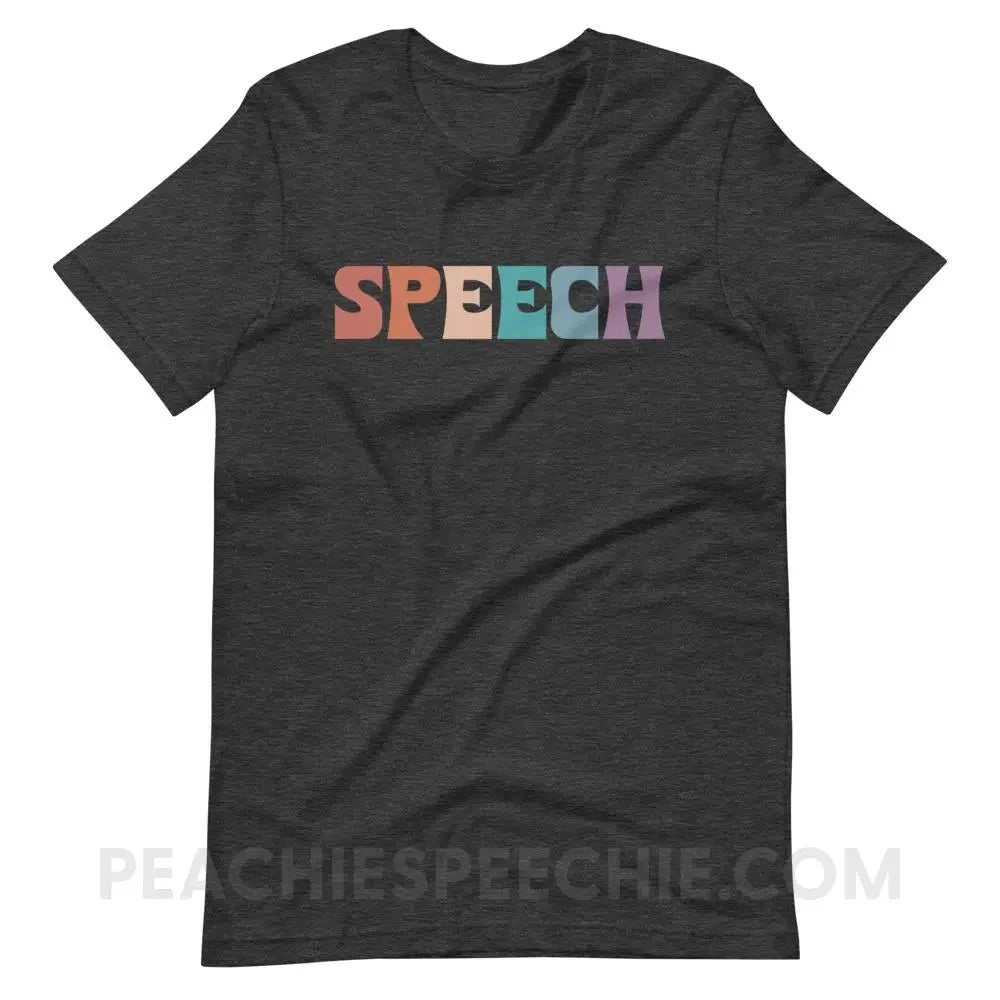 Colorful Speech Premium Soft Tee - Dark Grey Heather / XS - T-Shirts & Tops peachiespeechie.com