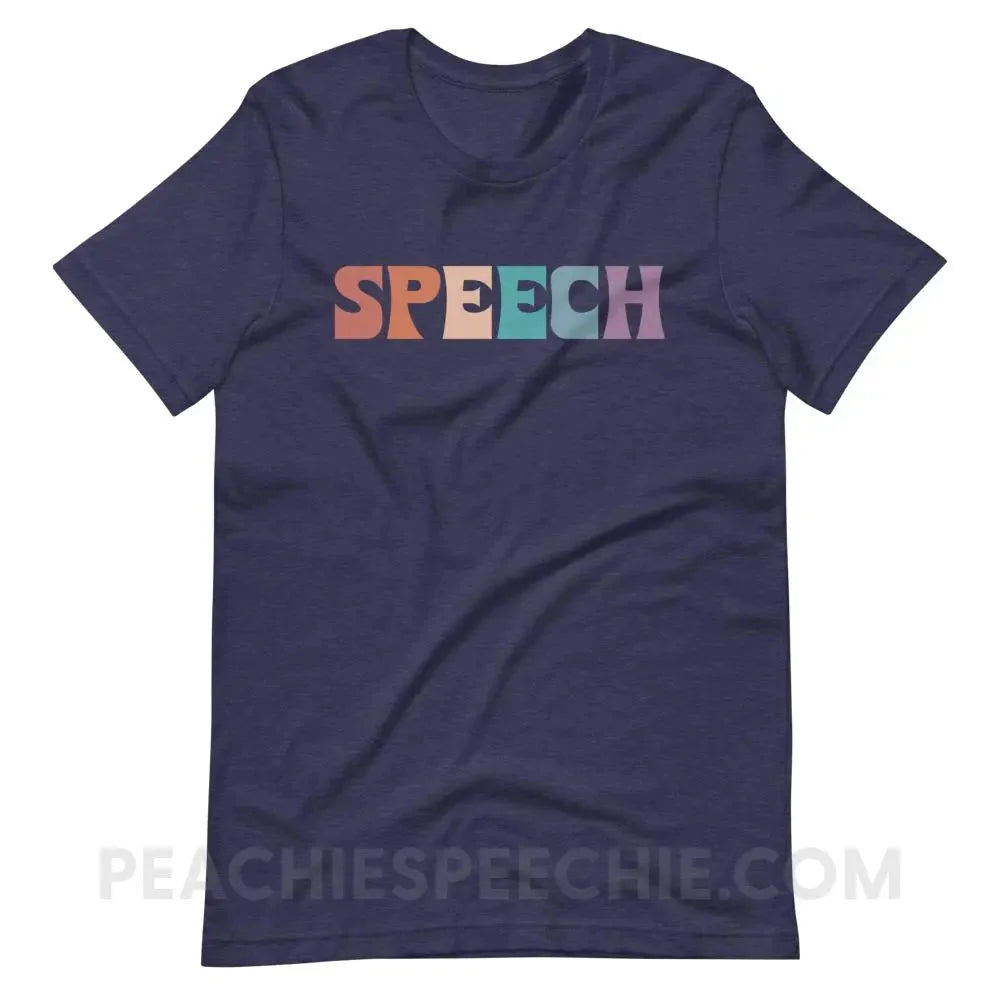Colorful Speech Premium Soft Tee - Heather Midnight Navy / XS T-Shirts & Tops peachiespeechie.com