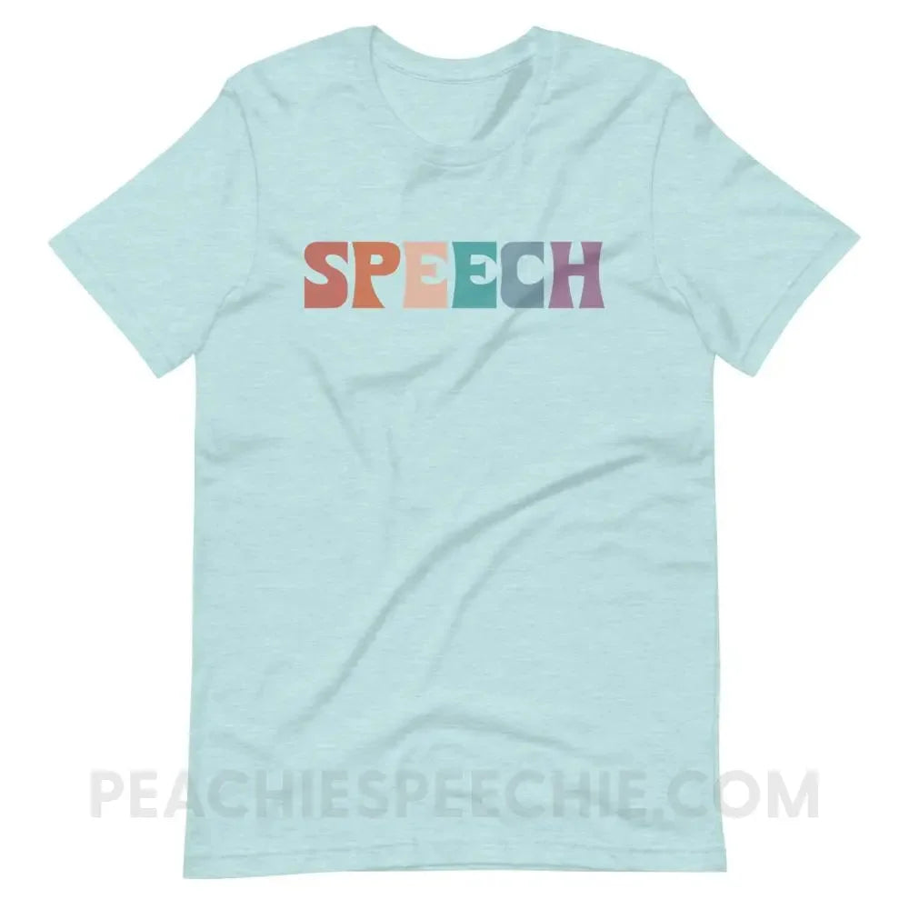 Colorful Speech Premium Soft Tee - Heather Prism Ice Blue / S - T-Shirts & Tops peachiespeechie.com