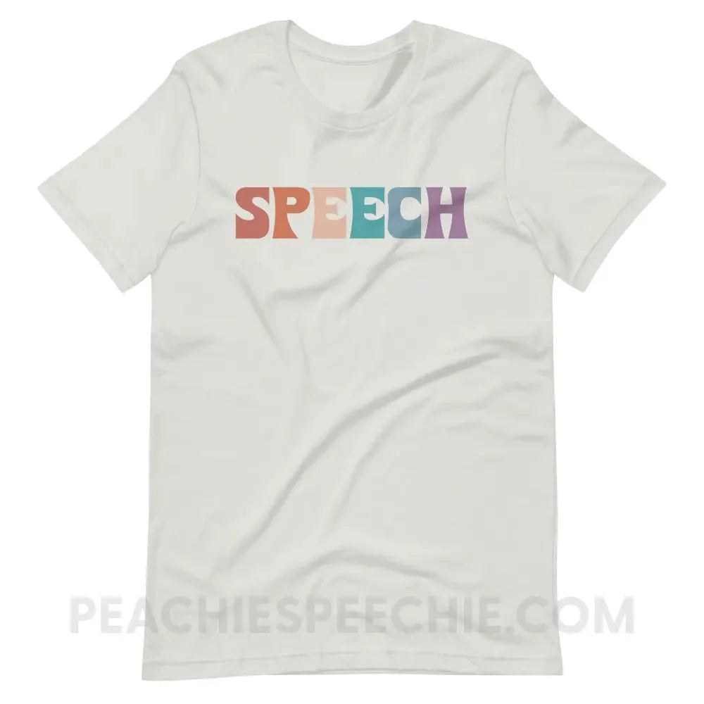 Colorful Speech Premium Soft Tee - Silver / S - T-Shirts & Tops peachiespeechie.com