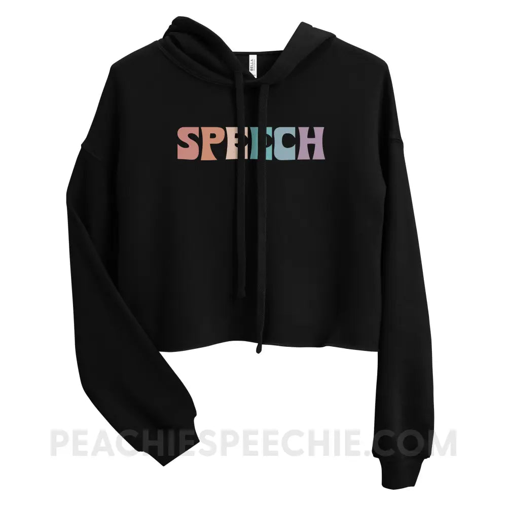 Colorful Speech Soft Crop Hoodie - S - Hoodies & Sweatshirts peachiespeechie.com