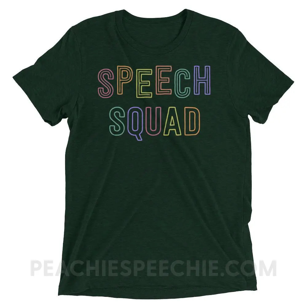Colorful Speech Squad Tri-Blend Tee - Emerald Triblend / XS - T-Shirts & Tops peachiespeechie.com