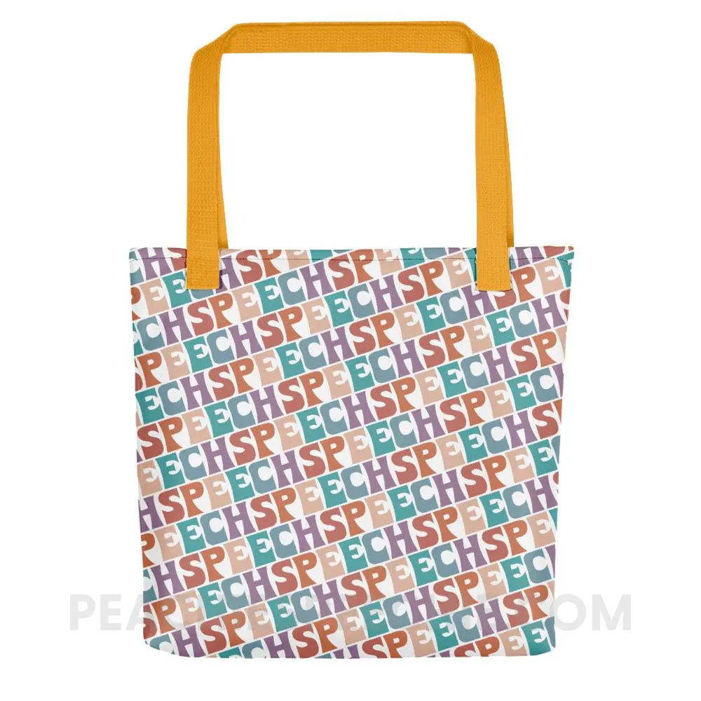 Colorful Speech Tote Bag - Yellow - Bags peachiespeechie.com