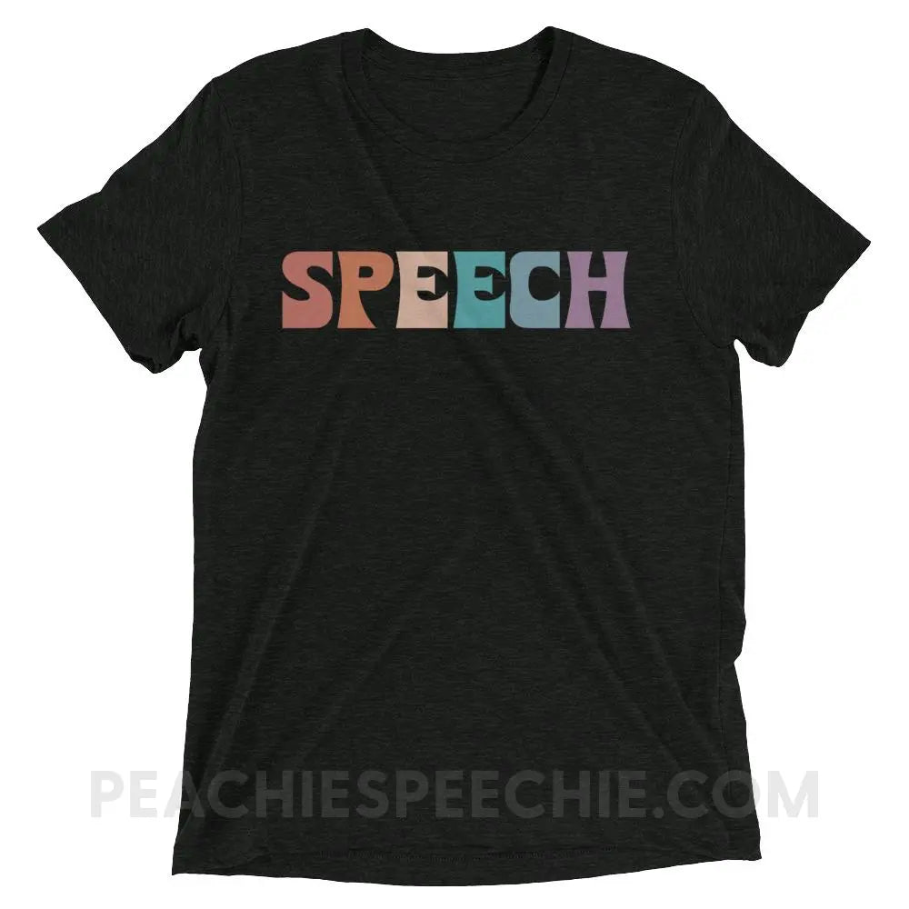 Colorful Speech Tri-Blend Tee - Charcoal-Black Triblend / XS - T-Shirts & Tops peachiespeechie.com