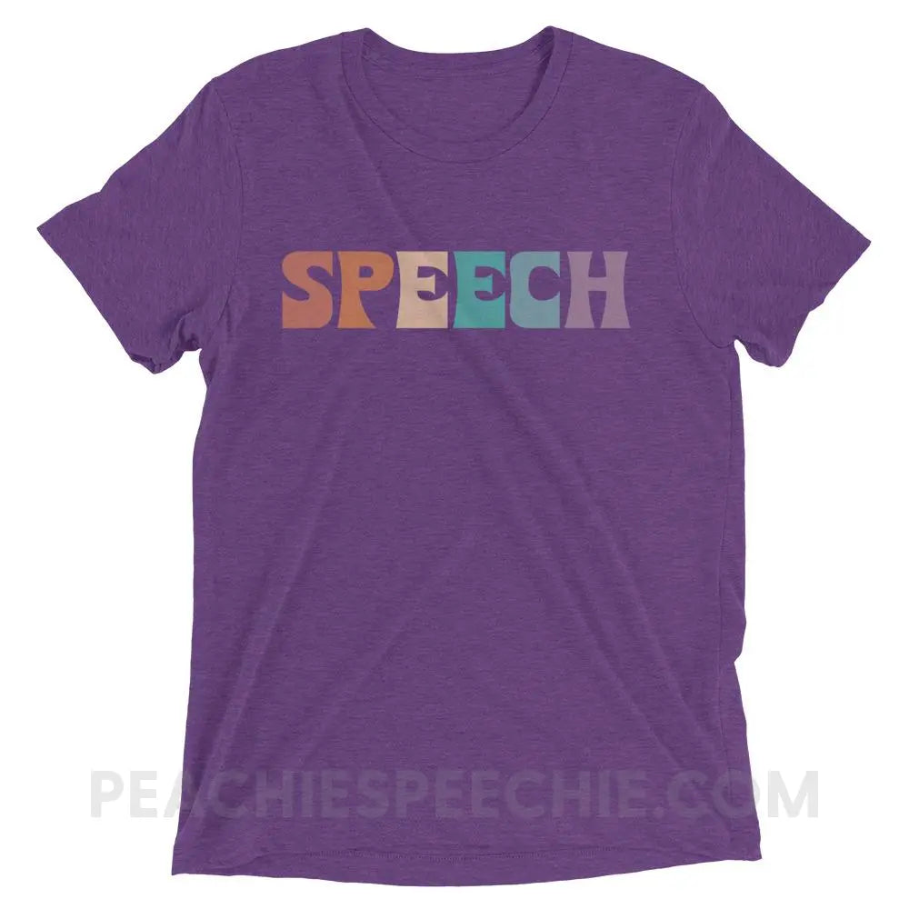 Colorful Speech Tri-Blend Tee - Purple Triblend / XS - T-Shirts & Tops peachiespeechie.com