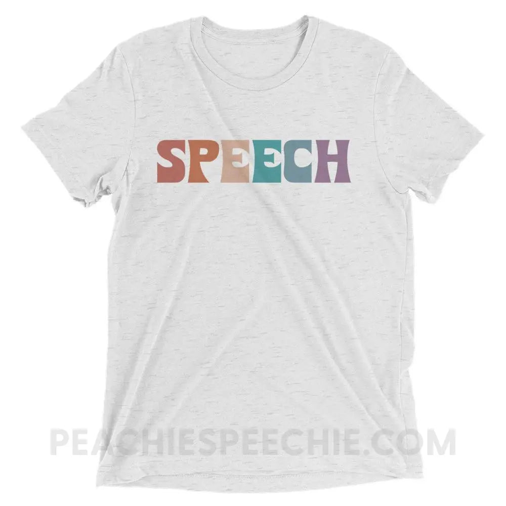 Colorful Speech Tri-Blend Tee - White Fleck Triblend / XS - T-Shirts & Tops peachiespeechie.com