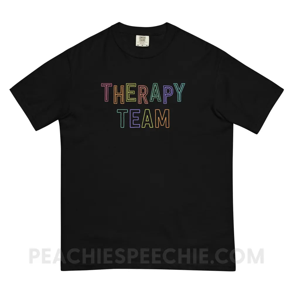Colorful Therapy Team Comfort Colors Tee - Black / S - T-Shirt peachiespeechie.com