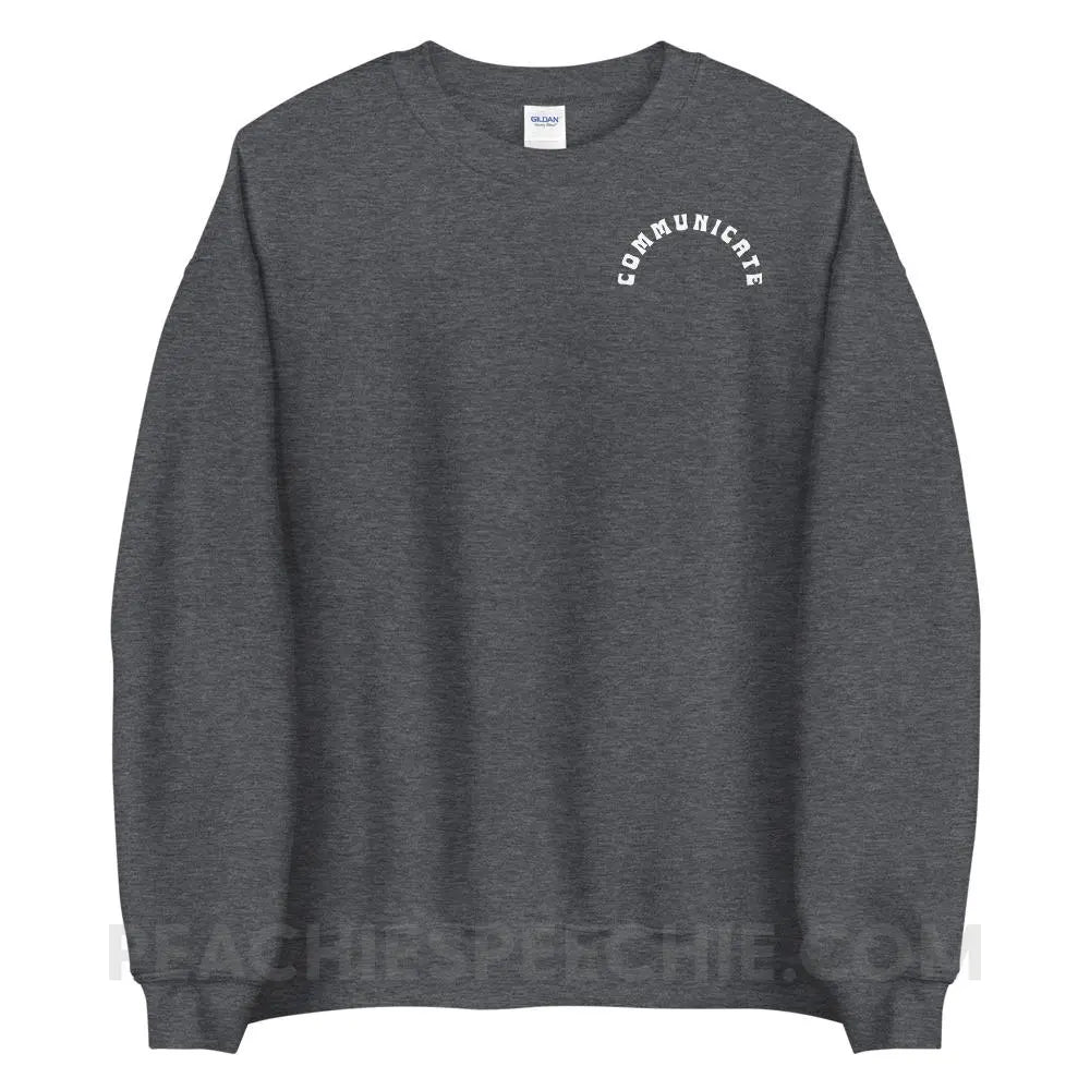 Communicate Arch Classic Sweatshirt - Dark Heather / S - peachiespeechie.com