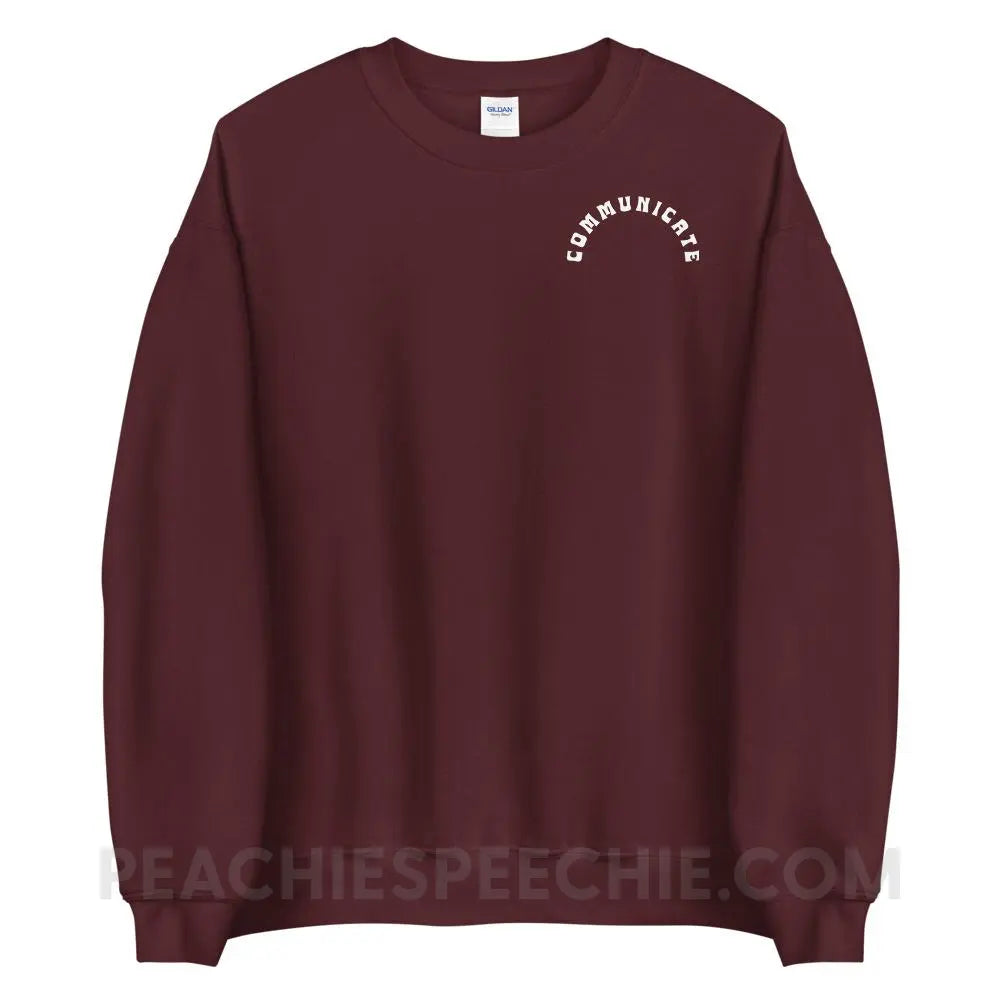 Communicate Arch Classic Sweatshirt - Maroon / S - peachiespeechie.com