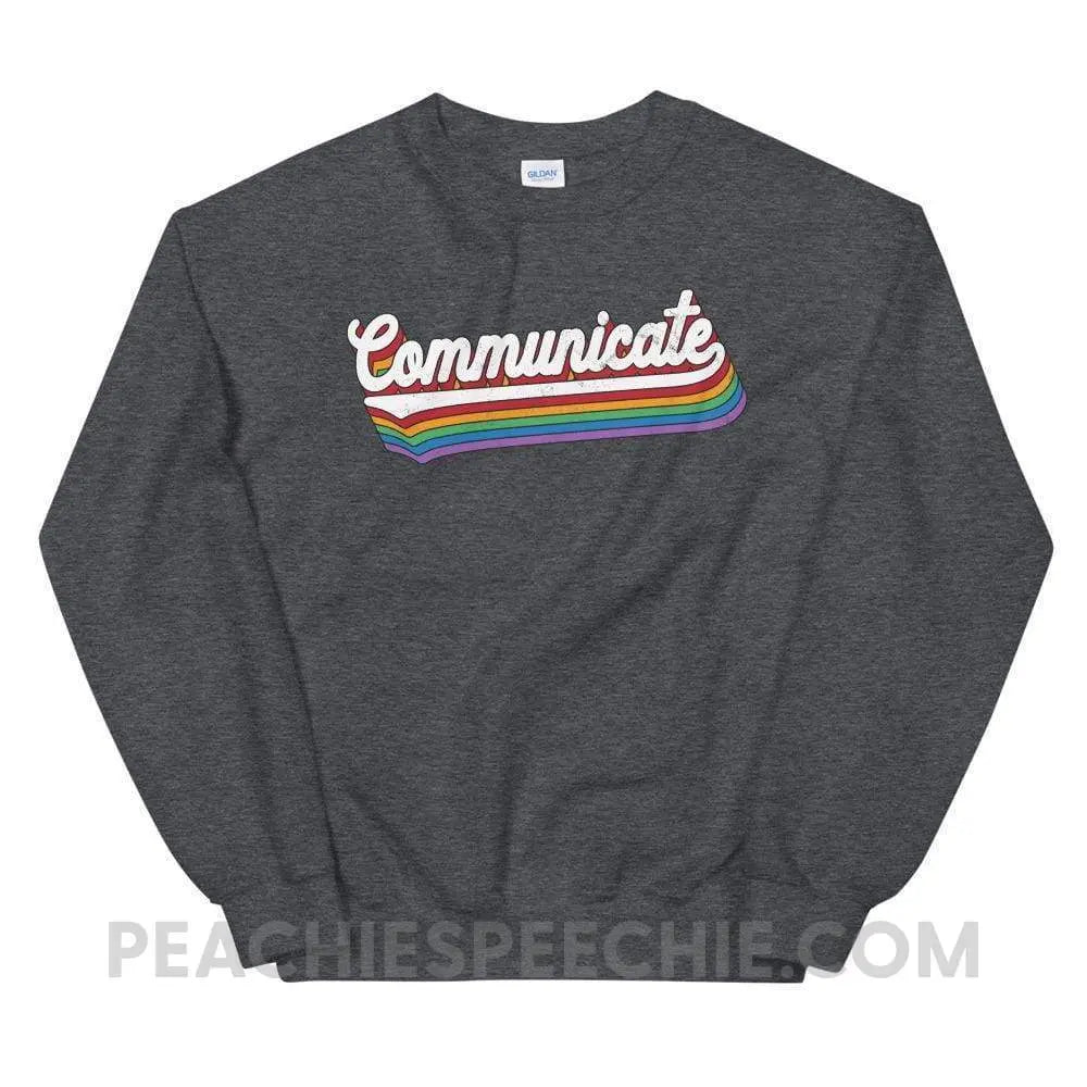 Communicate Classic Sweatshirt - Dark Heather / S Hoodies & Sweatshirts peachiespeechie.com