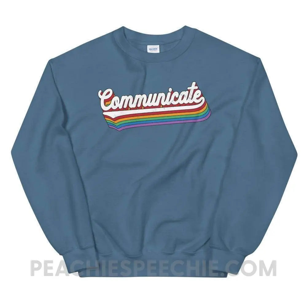 Communicate Classic Sweatshirt - Indigo Blue / S Hoodies & Sweatshirts peachiespeechie.com