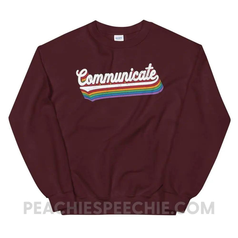 Communicate Classic Sweatshirt - Maroon / S Hoodies & Sweatshirts peachiespeechie.com