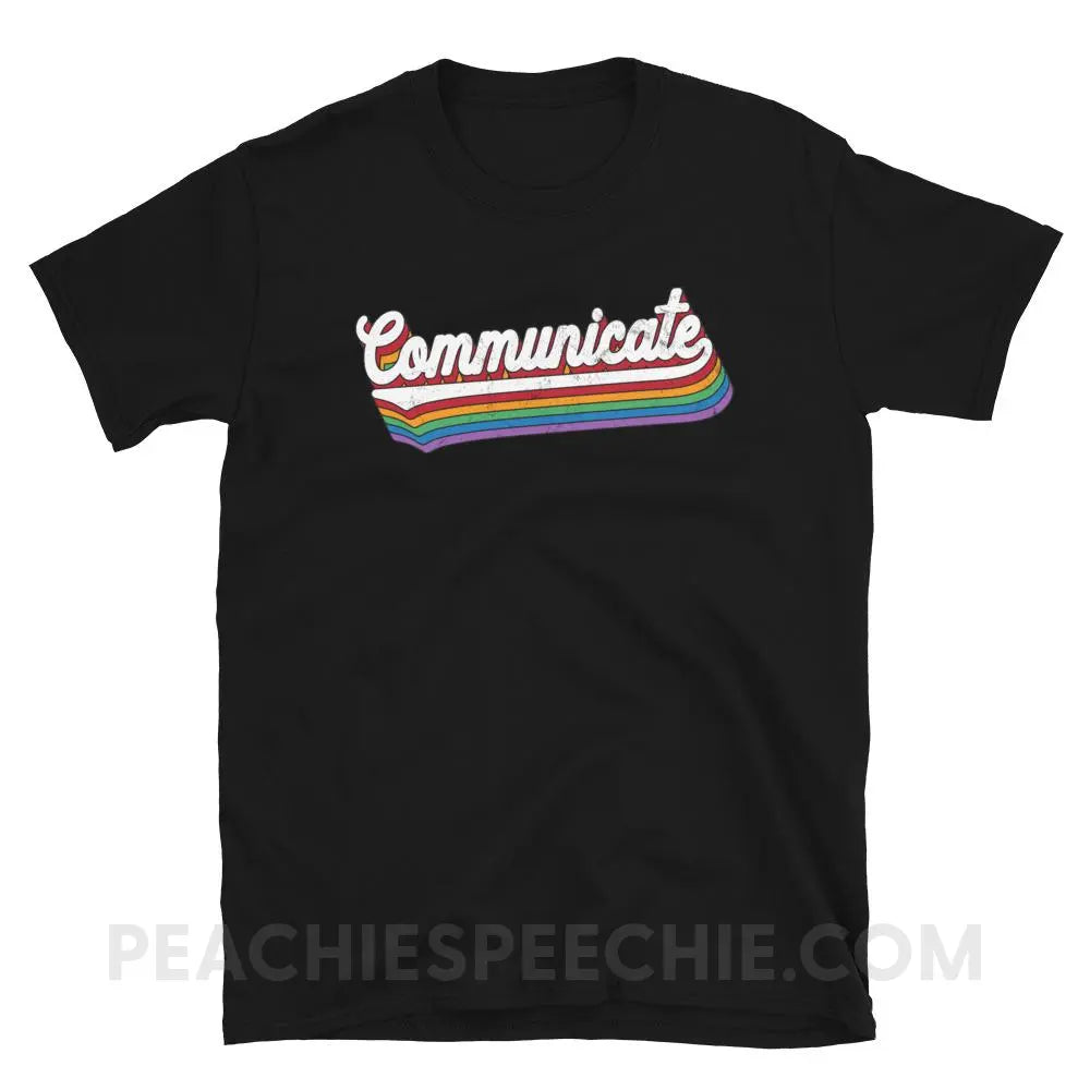 Communicate Classic Tee - Black / S - T-Shirts & Tops peachiespeechie.com