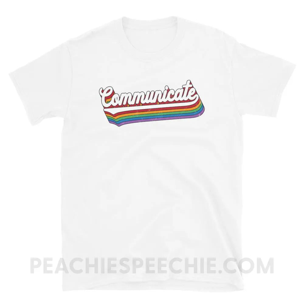 Communicate Classic Tee - White / S - T-Shirts & Tops peachiespeechie.com