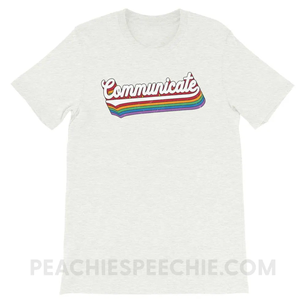 Communicate Premium Soft Tee - Ash / S - T-Shirts & Tops peachiespeechie.com