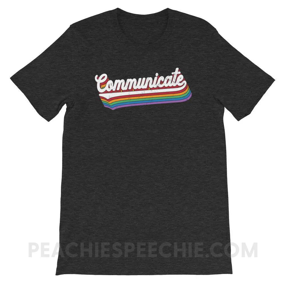 Communicate Premium Soft Tee - Dark Grey Heather / XS - T-Shirts & Tops peachiespeechie.com