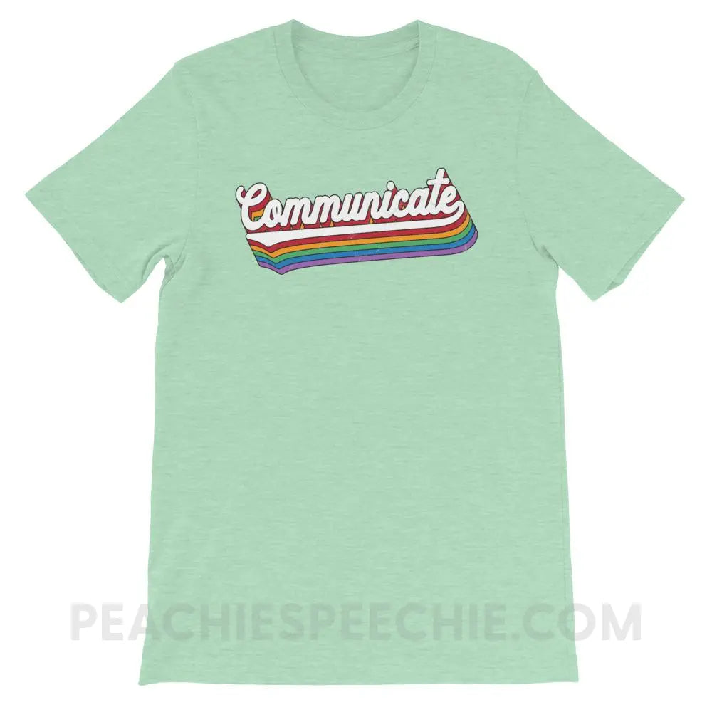 Communicate Premium Soft Tee - Heather Prism Mint / XS - T-Shirts & Tops peachiespeechie.com