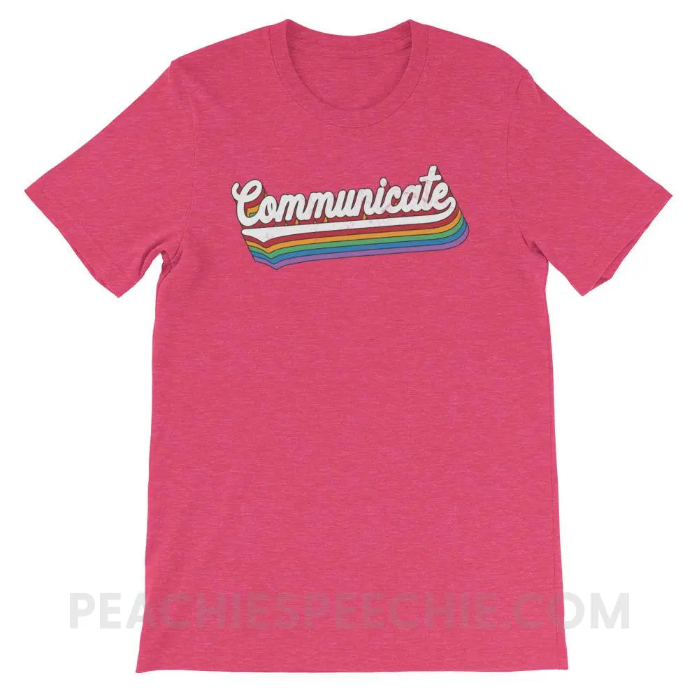 Communicate Premium Soft Tee - Heather Raspberry / S - T-Shirts & Tops peachiespeechie.com