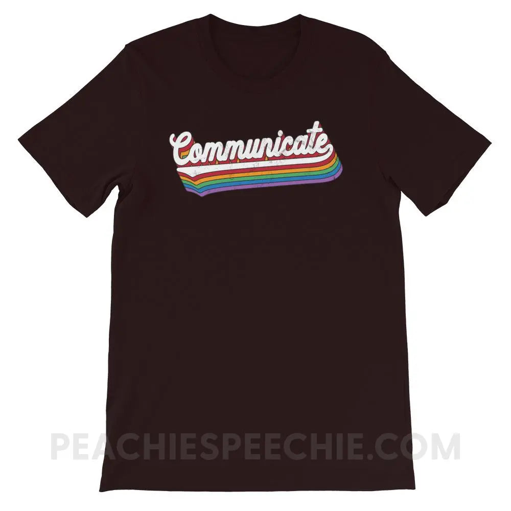 Communicate Premium Soft Tee - Oxblood Black / S - T-Shirts & Tops peachiespeechie.com