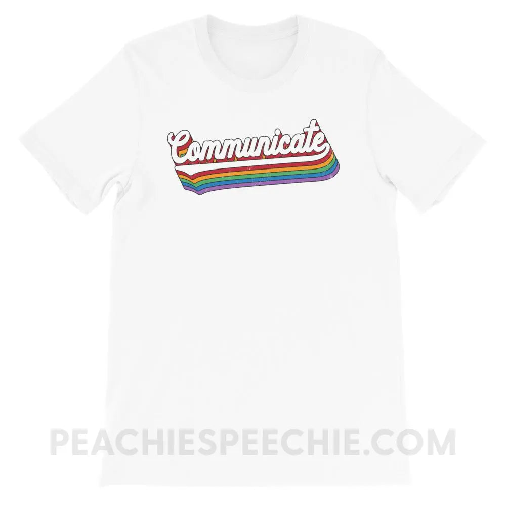 Communicate Premium Soft Tee - White / XS - T-Shirts & Tops peachiespeechie.com