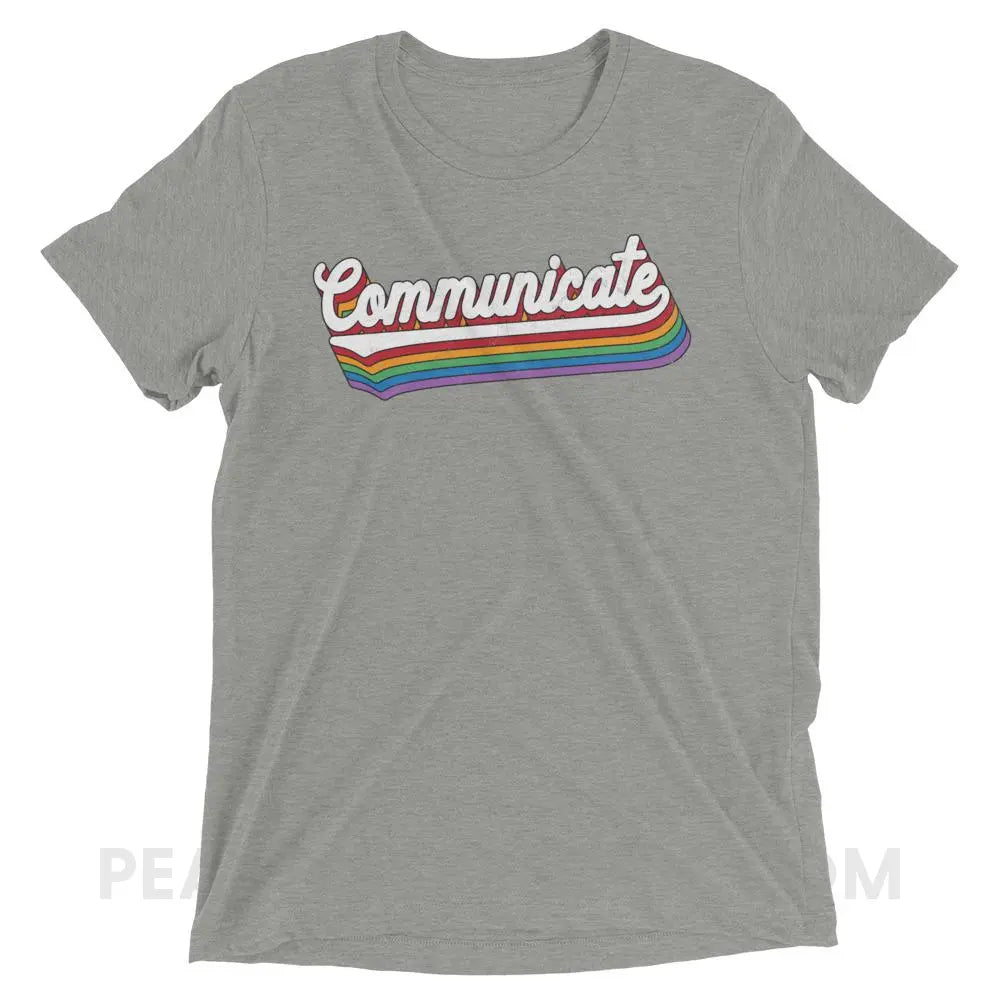 Communicate Tri-Blend Tee - Athletic Grey Triblend / XS - T-Shirts & Tops peachiespeechie.com