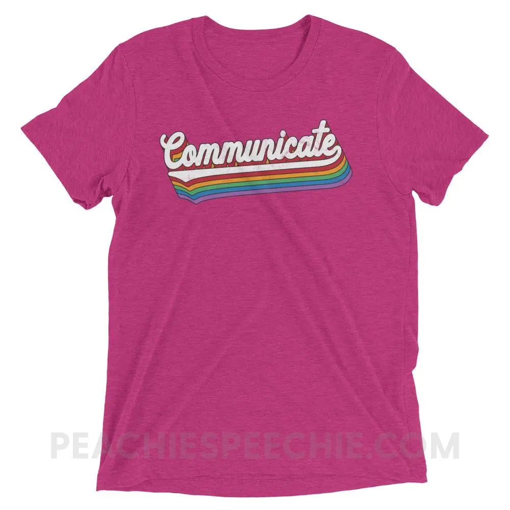 Communicate Tri-Blend Tee - Berry Triblend / XS - T-Shirts & Tops peachiespeechie.com