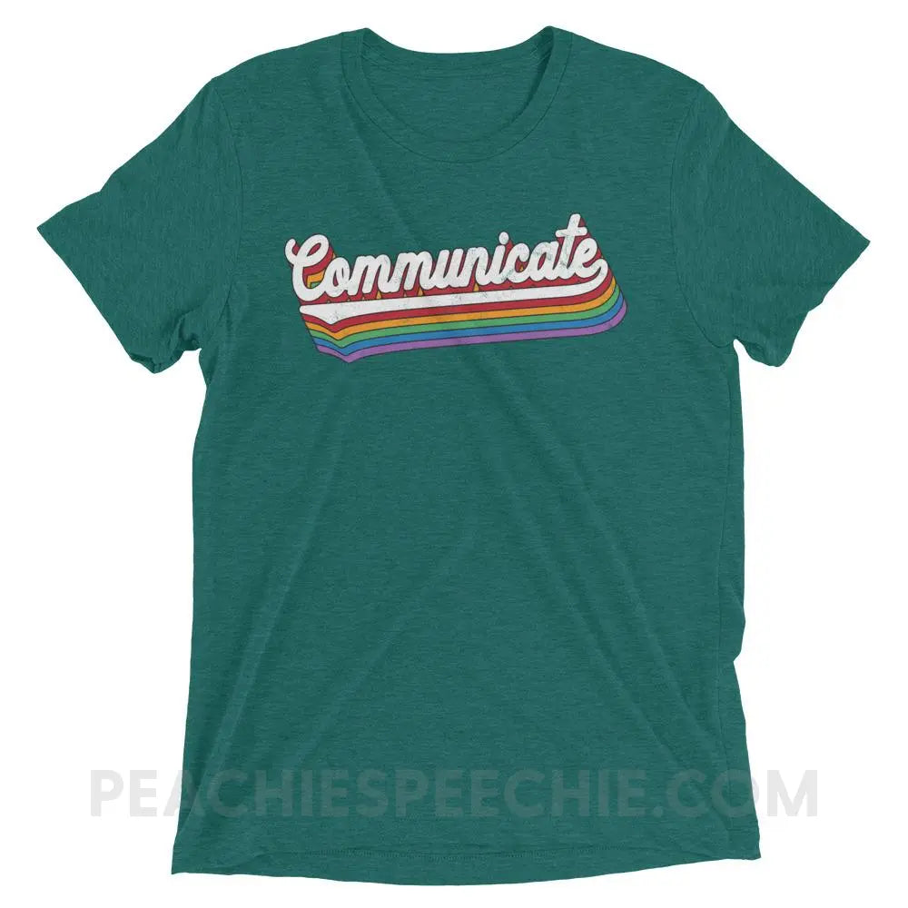Communicate Tri-Blend Tee - Teal Triblend / XS - T-Shirts & Tops peachiespeechie.com