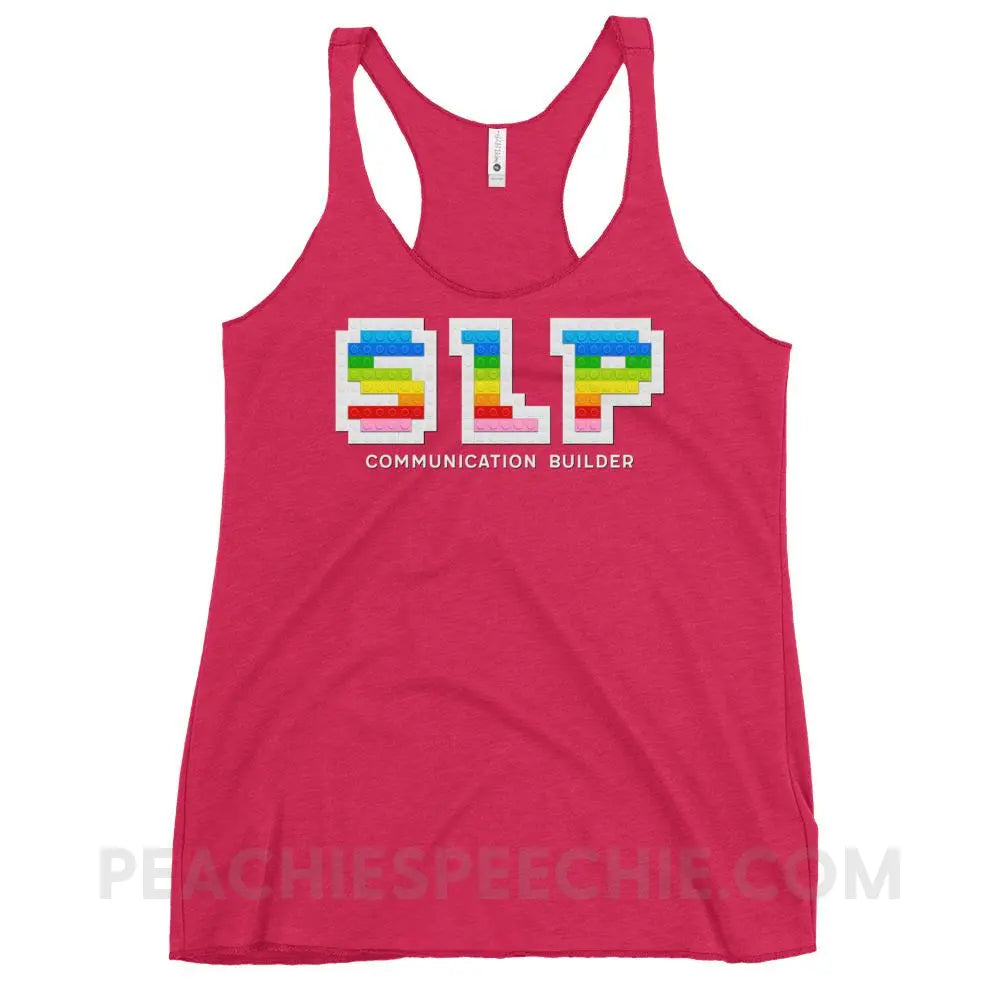 Communication Builder Tri-Blend Racerback - Vintage Shocking Pink / XS - Tank Tops peachiespeechie.com