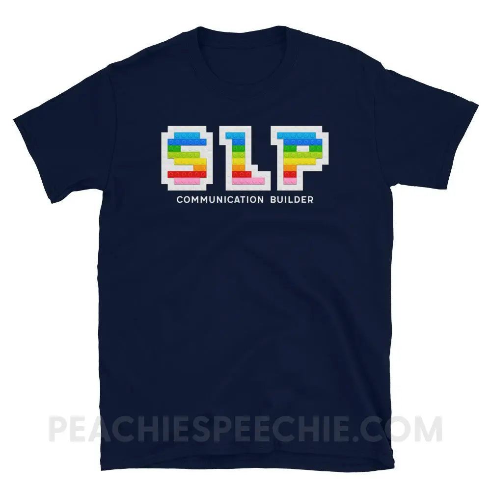 Communication Builder Classic Tee - Navy / S - T-Shirts & Tops peachiespeechie.com
