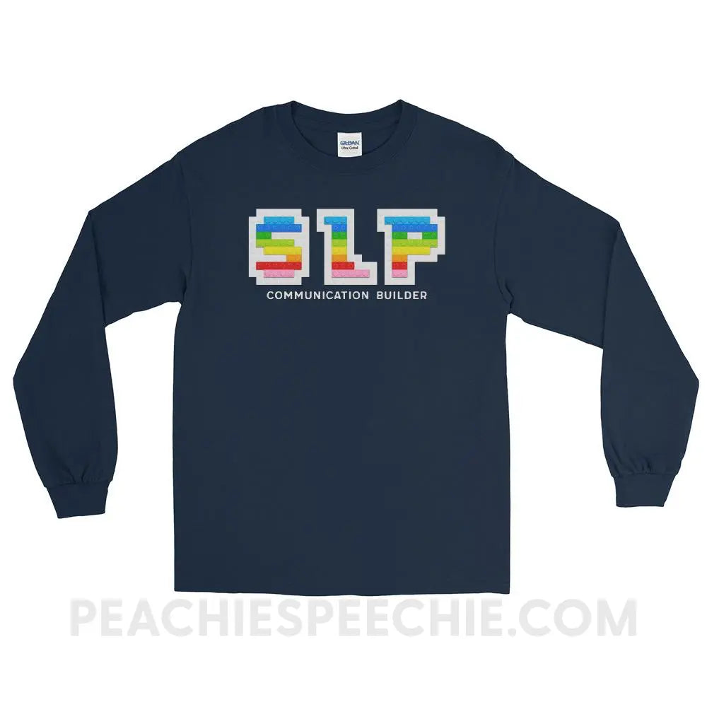 Communication Builder Long Sleeve Tee - Navy / S - T-Shirts & Tops peachiespeechie.com
