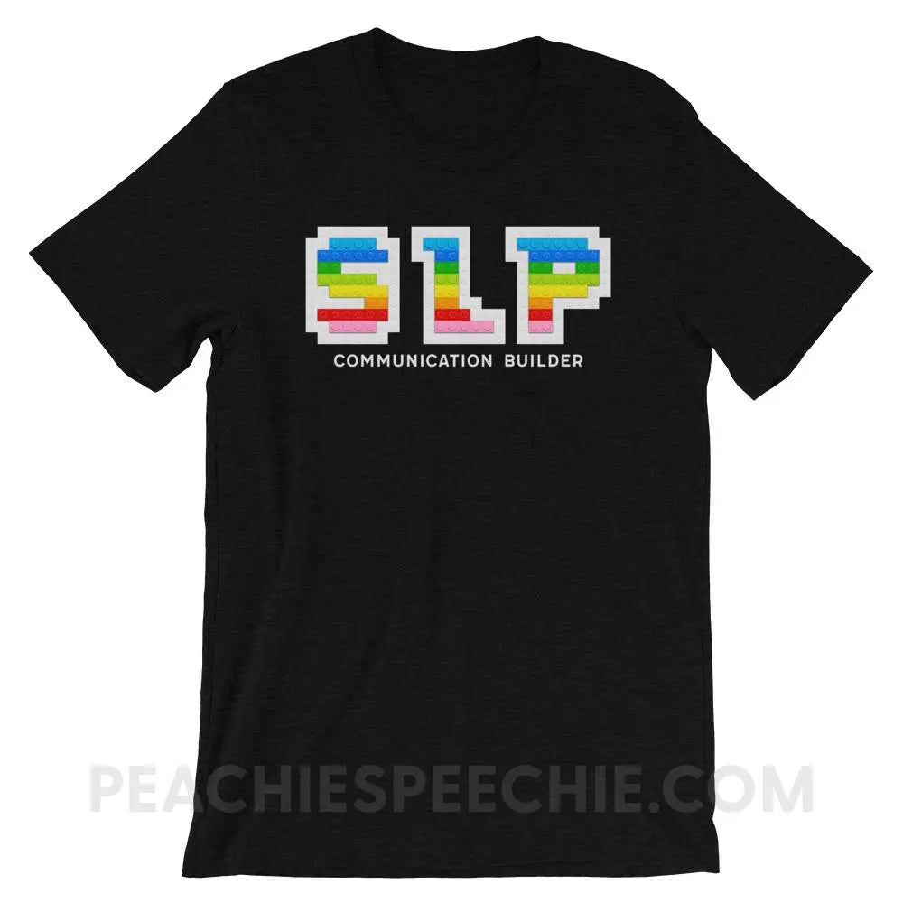 Communication Builder Premium Soft Tee - Black Heather / XS - T-Shirts & Tops peachiespeechie.com
