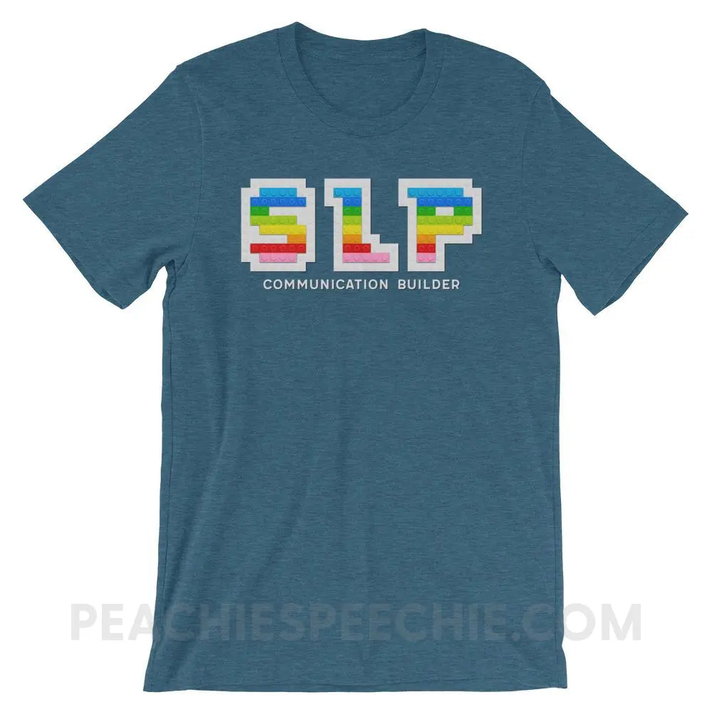 Communication Builder Premium Soft Tee - Heather Deep Teal / S - T-Shirts & Tops peachiespeechie.com