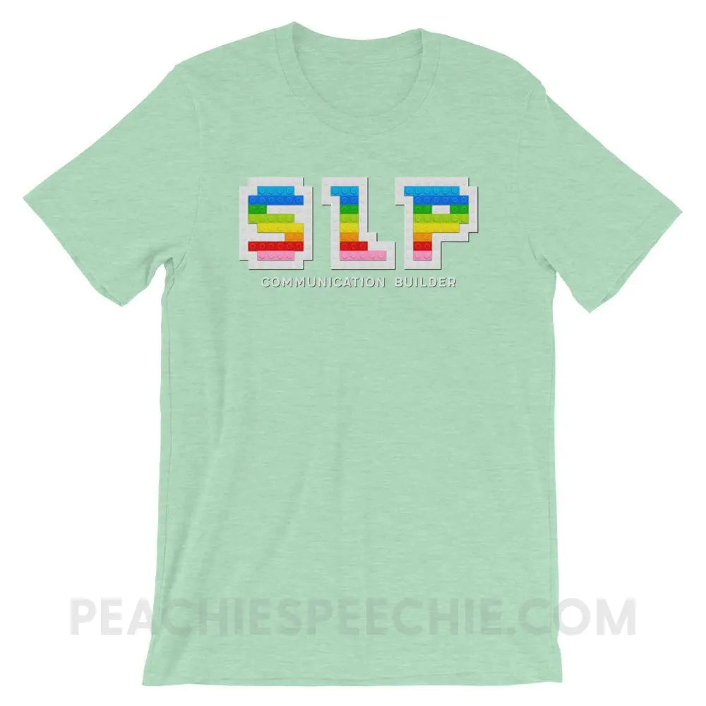 Communication Builder Premium Soft Tee - Heather Prism Mint / XS - T-Shirts & Tops peachiespeechie.com