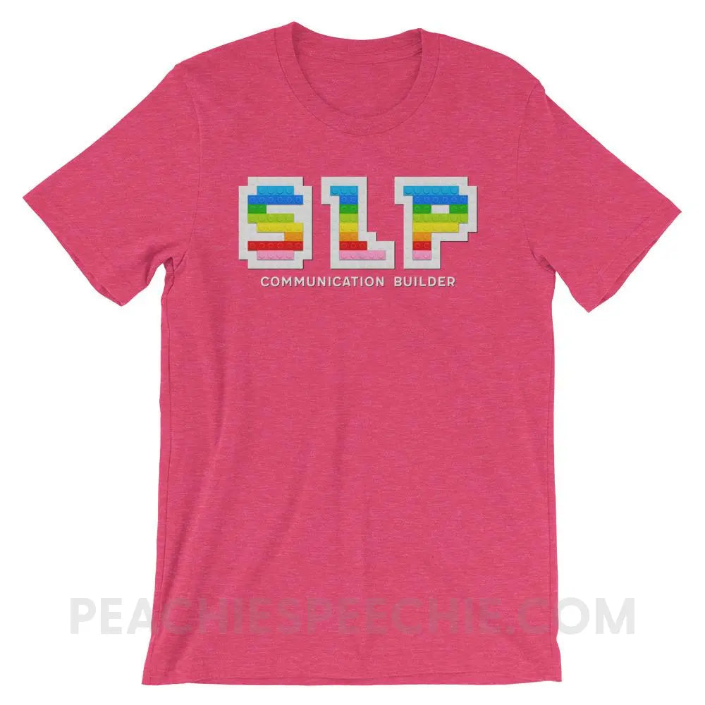 Communication Builder Premium Soft Tee - Heather Raspberry / S - T-Shirts & Tops peachiespeechie.com