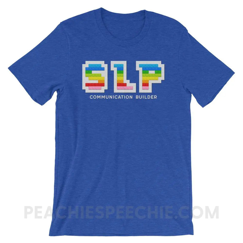 Communication Builder Premium Soft Tee - Heather True Royal / S - T-Shirts & Tops peachiespeechie.com