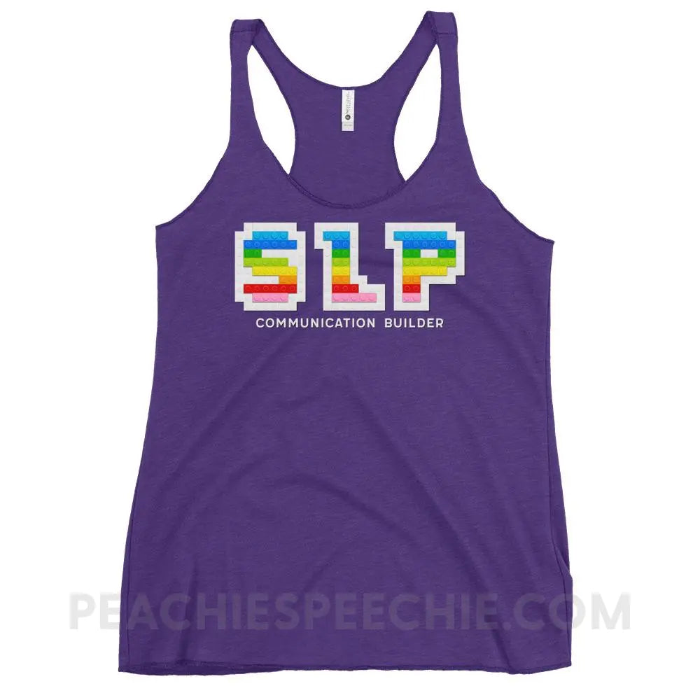 Communication Builder Tri-Blend Racerback - Purple Rush / XS - Tank Tops peachiespeechie.com
