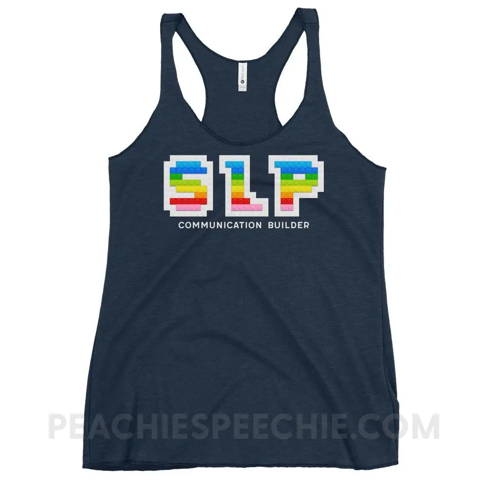 Communication Builder Tri-Blend Racerback - Vintage Navy / XS - Tank Tops peachiespeechie.com